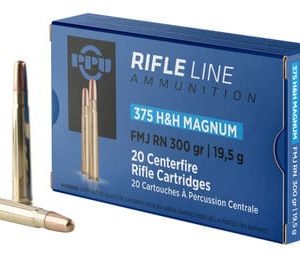 Prvi PPU 375 H&H Mag Ammunition PP375F 300 Grain Full Metal Jacket 10 Rounds