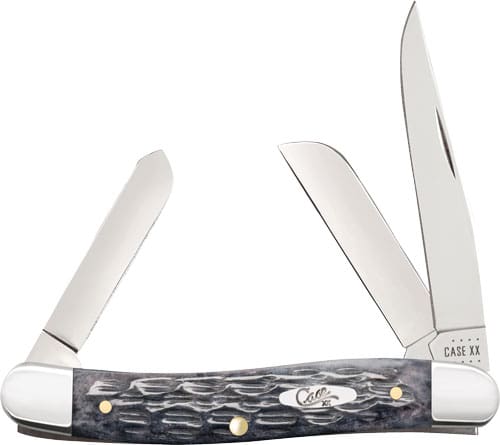 CASE KNIVES POCKET WORN GRAY - BONE CRANDALL JIG MED STOCKMAN