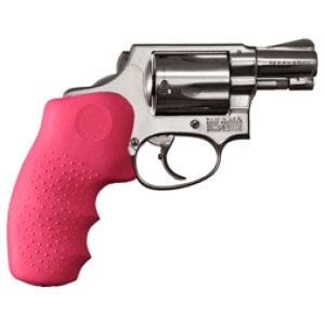 HOGUE GRIPS S&W J FRAME RUBBER - ROUND BUTT MONOGRIP PINK