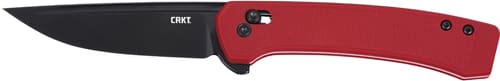 CRKT Q COMPACT 3.05" PLAIN - EDGE RED CROSSBAR LOCK