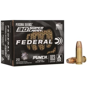 FEDERAL 30 SUPER CARRY 103GR PUNCH HP 20 RD/BX 10 BX/CS