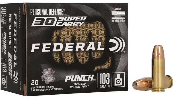 FEDERAL 30 SUPER CARRY 103GR PUNCH HP 20 RD/BX 10 BX/CS