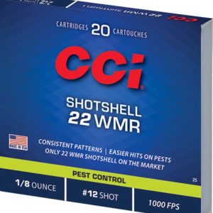 CCI SHOTSHELL 22WMR 52GR #12 - SHOT 1000FPS  20RD 100BX/CS
