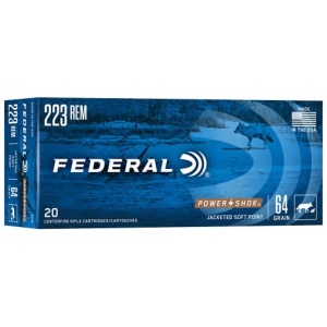 FEDERAL POWER-SHOK 223 REM - 64GR SP 20RD 10BX/CS