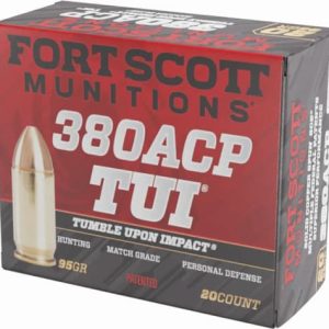 FORT SCOTT 380 ACP 95GR TUI - SOLID COPPER 20RD 25BX/CS
