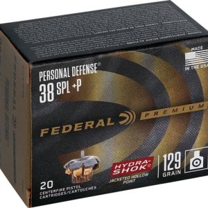FEDERAL 38 SPECIAL+P  129GR - HYDRA-SHOK JHP 20RD 25BX/CS