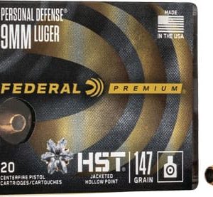 FEDERAL PREMIUM 9MM LUGER - 147GR HST JHP 20RD 10BX/CS