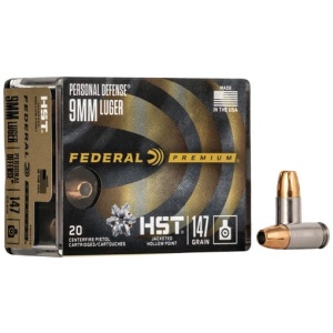 FEDERAL PREMIUM 9MM LUGER - 147GR HST JHP 20RD 10BX/CS