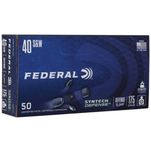 FEDERAL SYNTHETIC DEFENSE 40 - SW 175GR SJHP 50RD 10BX/CS