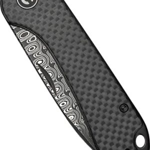 CIVIVI KNIFE ELEMENTUM SLIP - JOINT 2.9" CRBN FBR/DAMASCUS