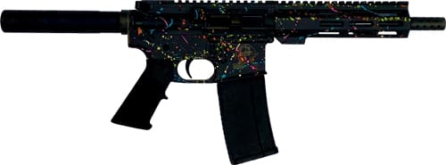 GLFA AR15 PISTOL 223 WYLDE - 7.5" NITRIDE SPLATTER BLACK