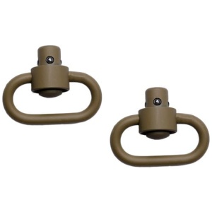 GROVTEC HD PUSH BUTTON SWIVELS - CERAKOTE FDE 1 1/4" 2-PACK