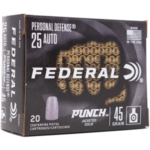 FDR 25AP 45GR PUNCH JHP 20RD