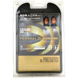 FEDERAL 50CAL 270GR TROPHY - COPPER MZ/BOR LOCK 15RD 10BX/C