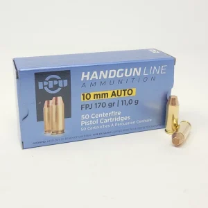 Prvi PPU 10mm Ammunition PPH10F 170 Grain Jacketed Flat Point 50 Rounds
