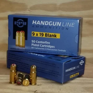 Prvi PPU 9mm BLANK Ammunition PPB9L 50 Rounds
