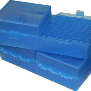 MTM AMMO BOX SMALL RIFLE - 200-ROUNDS FLIP TOP STYLE BLUE