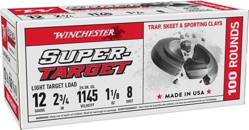 WINCHESTER TARGET 12GA 2.75" - 1-1/8OZ #8 1145FPS 200RD CASE