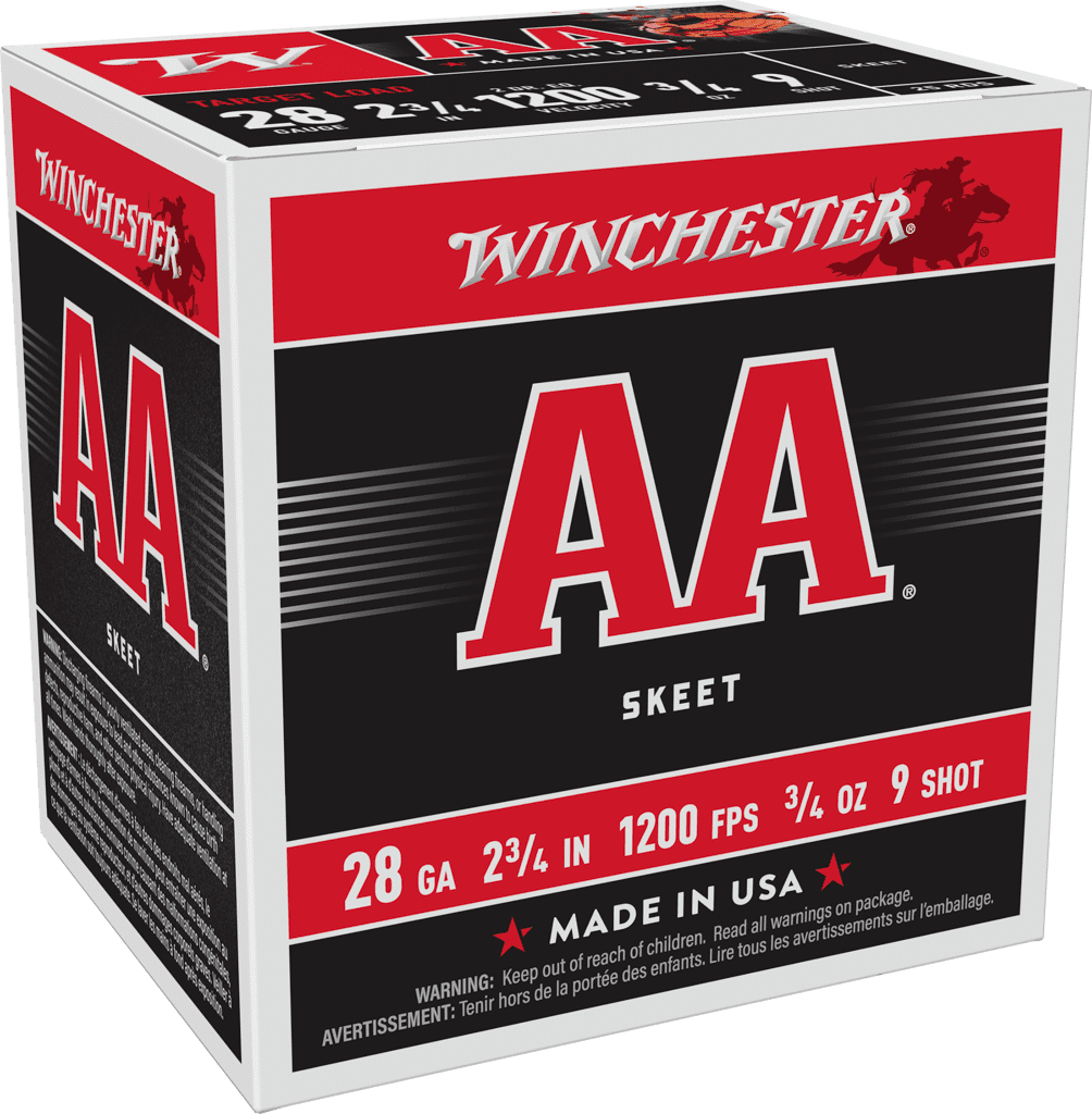 WINCHESTER AA 28GA 2-3/4" 3/4OZ #9SHOT 25RD BOX 250RD CASE