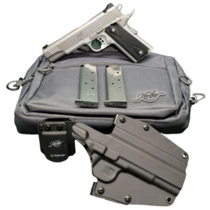 KIMBER 1911 CUSTOM LW BUNDLE 45ACP STS 3-7RD MAGS, MFT HLSTR, MFT MAG HLSTR, RANGE BAG