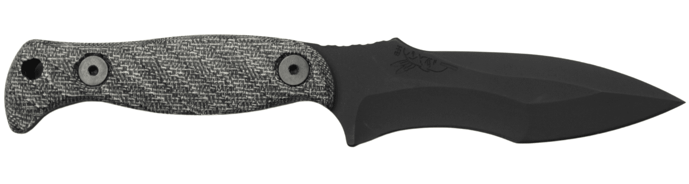 HALF FACE BLADES EXTREMIS 3.5" BLADE, 7.5"OA, S45VN STEEL, ARMOR BLK, GRAY MICARTA GRIP