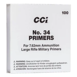 CCI PRIMER NO.34 NATO 100 RD/BX 10BX/BRICK 50 BX/CS