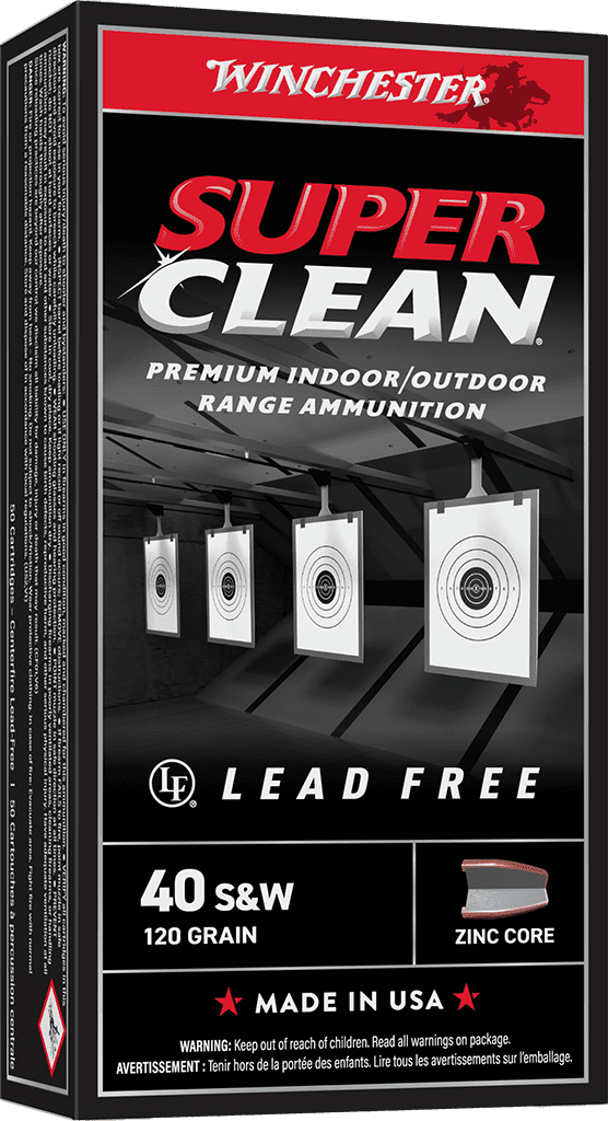 WINCHESTER 40 S&W SUPER CLEAN TARGET FMJ 120 GR 50 RD/BX 10 BX/CS