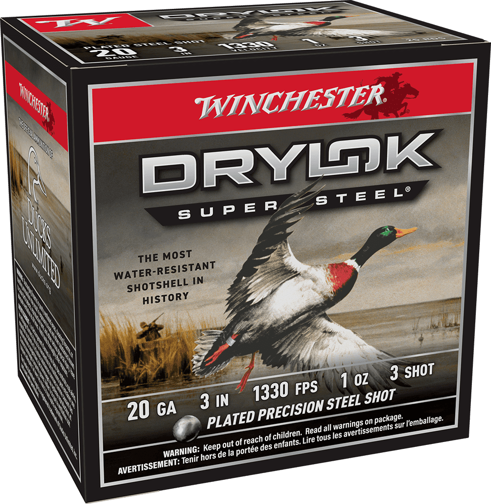 WINCHESTER DRYLOK STEEL 20G 3" 1OZ #3 SHT 25RD BX 250RD CASE