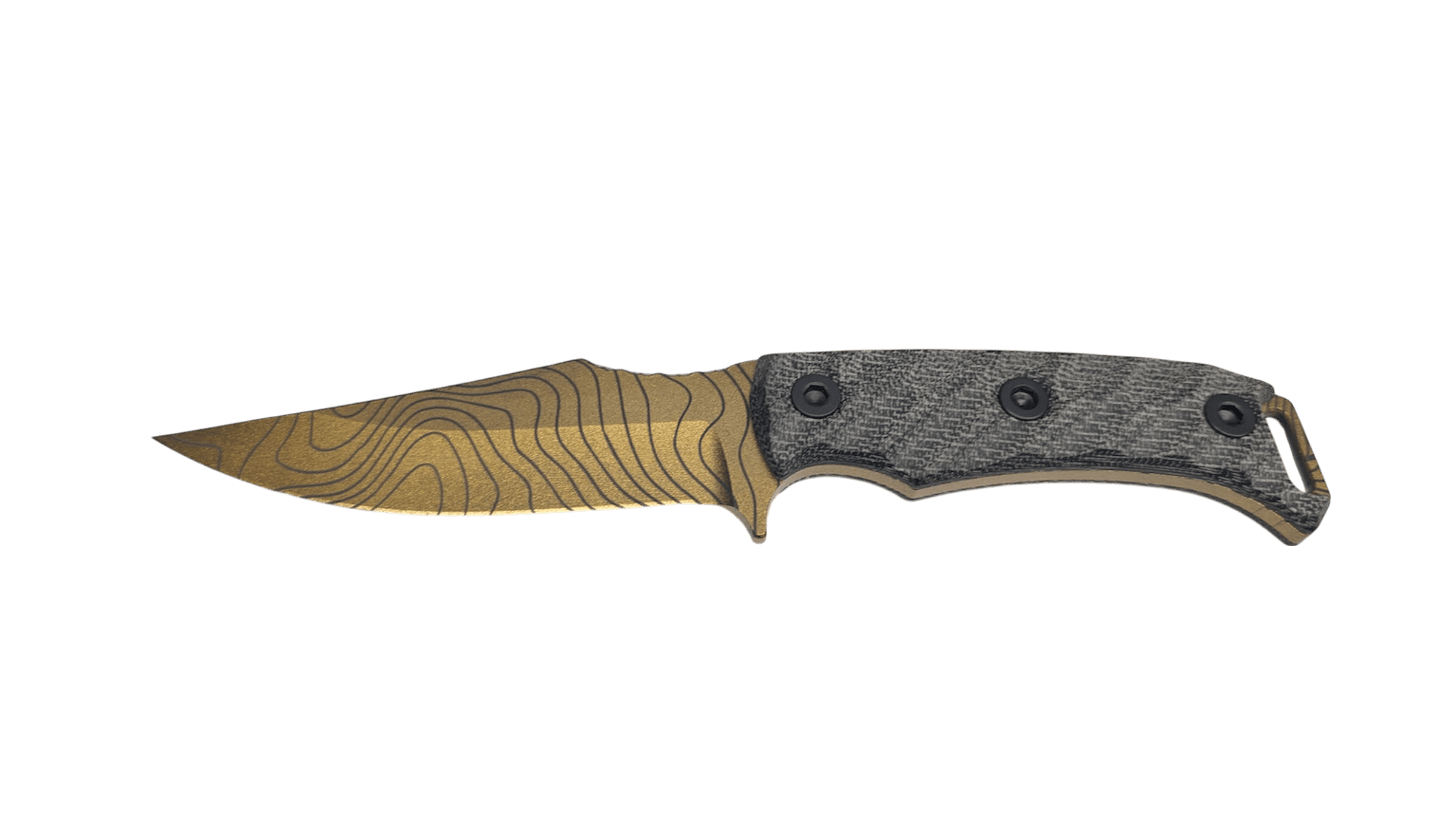 HALF FACE BLADES TOSAHWI GOLD TOPO 4" BLADE, 8.1"OA, CPM S45VN STEEL, MICARTA GRIP