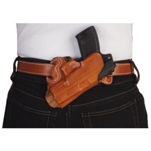 DESANTIS SMALL OF BACK HOLSTER - RH OWB LTHR FOR GLOCK 17/19 TN