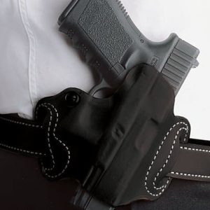 DESANTIS MINI SLIDE HOLSTER - OWB RH LEATHER 1911 BLACK