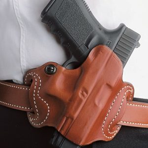 DESANTIS MINI SLIDE HOLSTER - OWB RH LEATHER 1911 TAN