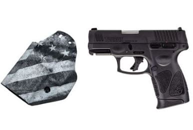 Taurus G3C 1-G3C931-CK7 9mm 3.2" 12+1 Black W/ Black & White US Flag Holster