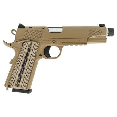 Tisas 10100565 B45RDG TH 1911 .45 ACP 5" Threaded Barrel 8+1 FDE Cerakote