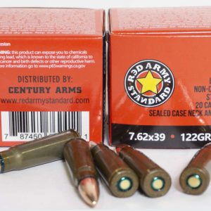 CENT Red Army Standard7.62X39 STL CS 122GR FMJ NON-CORROSIVE 20RD BX 1000RD CS