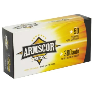 ARMSCOR 380ACP 95GR FMJ 50RD BX 1000RD CASE