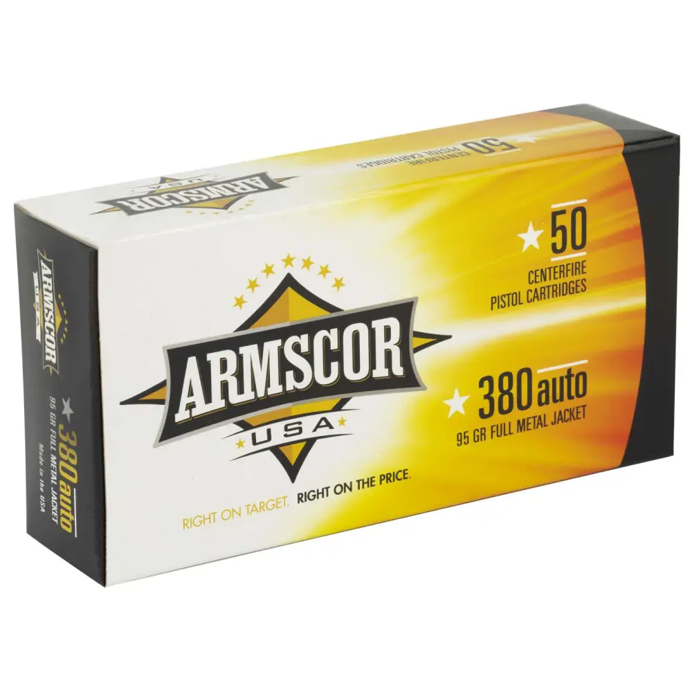 ARMSCOR 380ACP 95GR FMJ 50RD BX 1000RD CASE