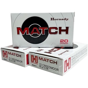 HORNADY 22 CREEDMOOR 80 GR ELD® MATCH 20RD/BX 10BX/CS