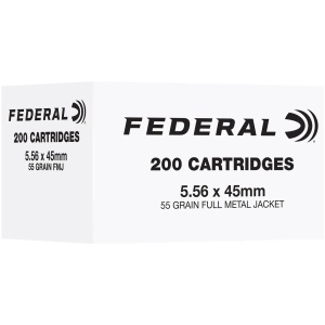 FEDERAL 5.56 NATO 55GR FMJ 200RD/BX 5BX/CS