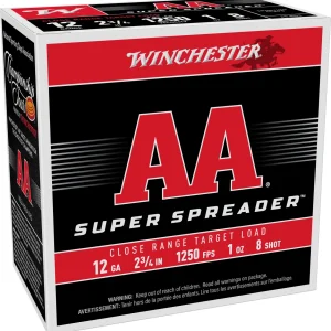 WINCHESTER 12 GA  2-3/4" #8 AA SPREADER  1 OZ 25RD/BX 10BX/CS