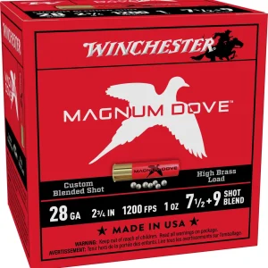WINCHESTER 28 GA 2-3/4" 7.5&9 MAGNUM DOVE 1 OZ 25RD/BX 10BX/CS