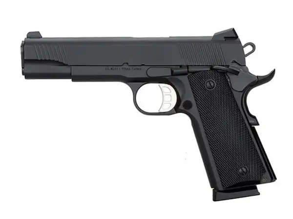 TISAS 1911 45ACP 5" BLACK, RUBBER, ENH, 2-8RD