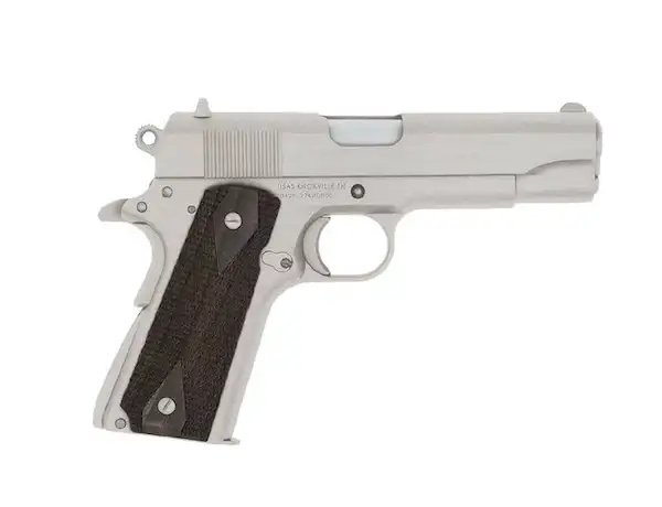 TISAS 1911A1 45ACP 4.25" TC, NICKEL, UPGRADED SIGHTS, 2-7RD
