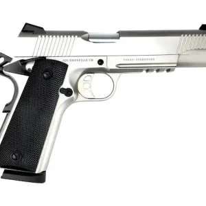 TISAS 1911 45ACP 5" SS, RAIL, RUBBER, ENH, 2-8RD