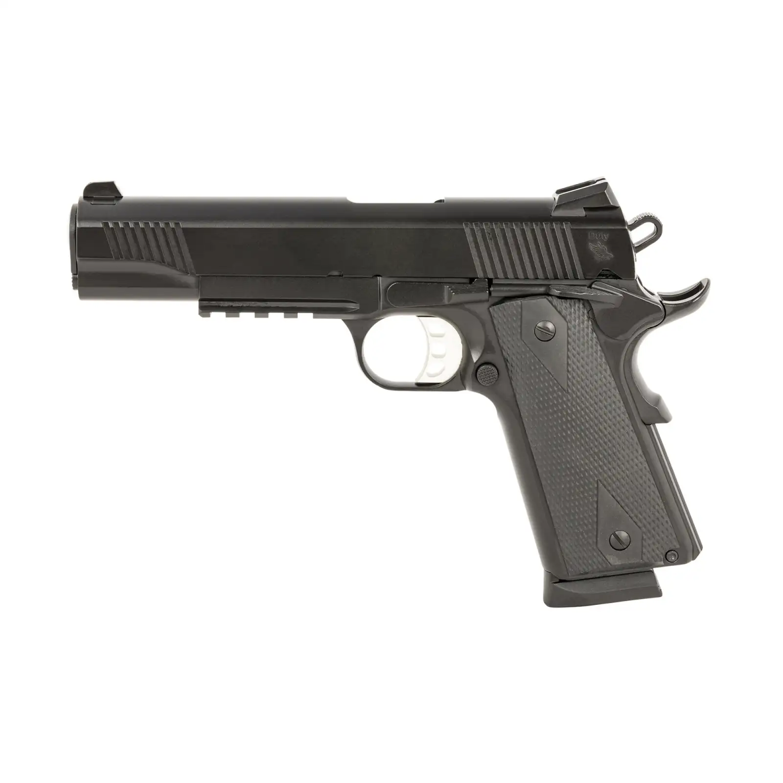 TISAS 1911 9MM 5" BLACK, RAIL, RUBBER, ENH, 2-9RD
