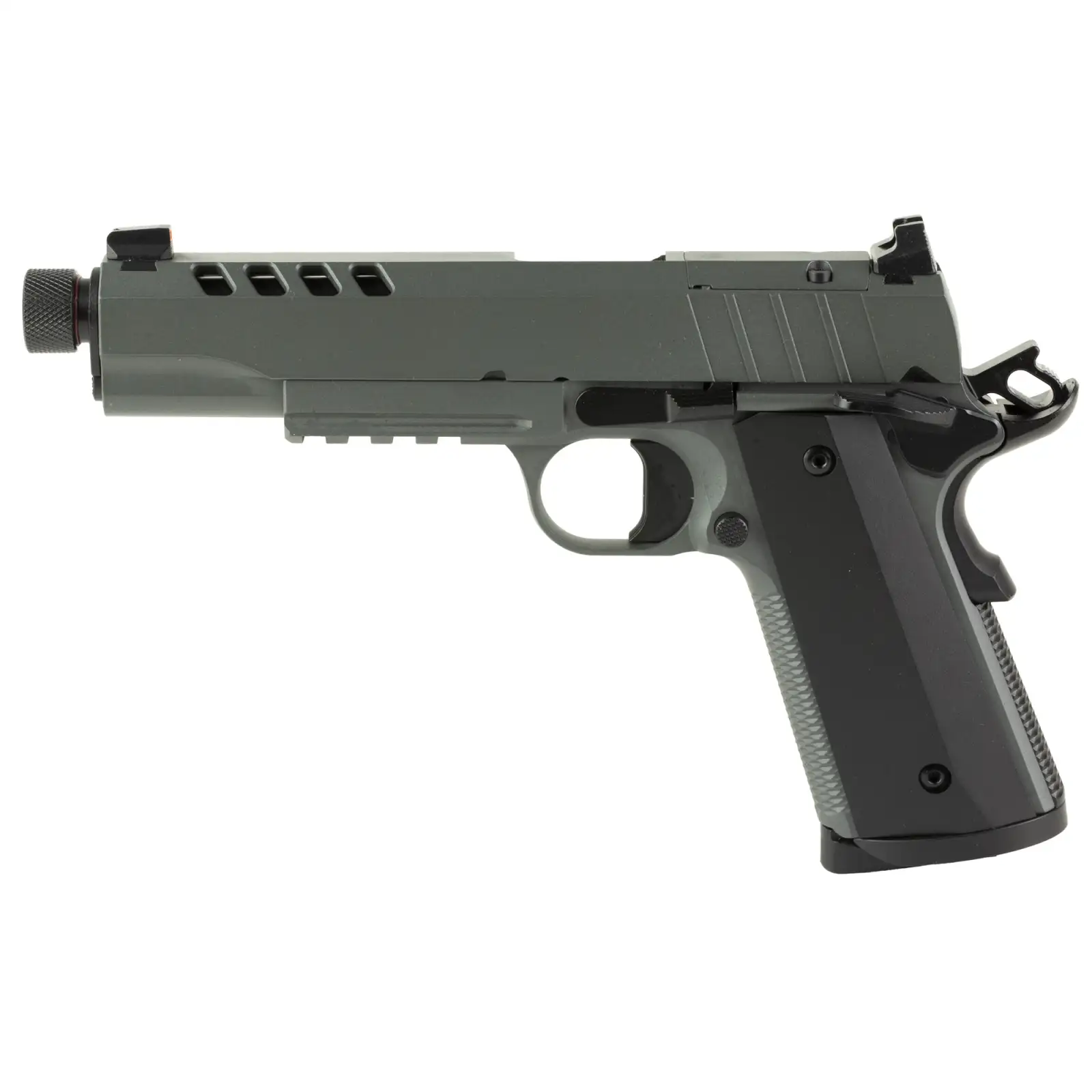 TISAS 1911 45ACP 5" NIGHT STALKER SF, GREY, RAIL, 2-8RD
