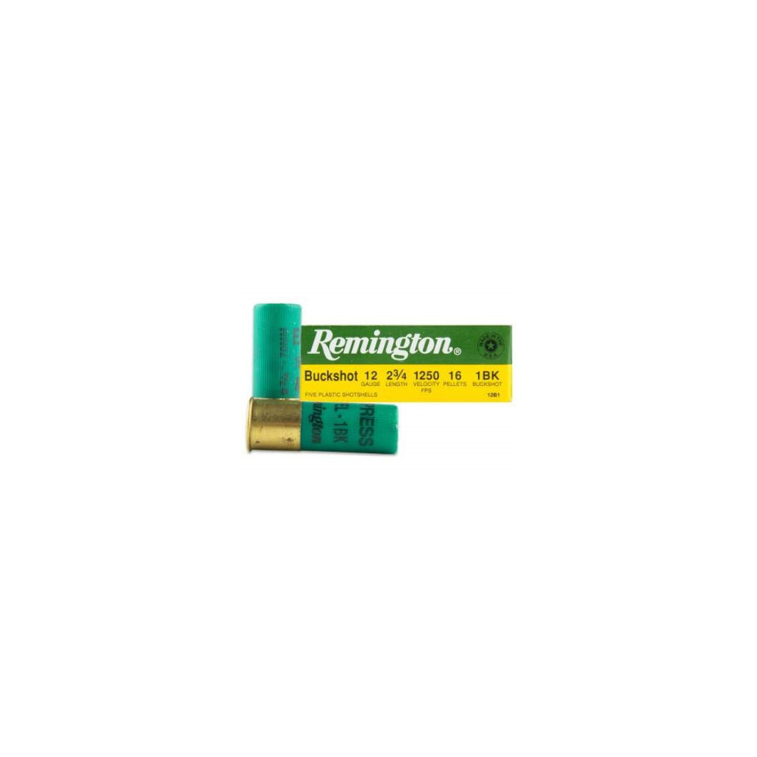 Remington 12 Gauge Ammunition 12B1 2-3/4" 1 Buck 16 Pellet 5 rounds - Image 2