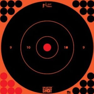 SPLATTER SHOT TARGET BULLSEYE - 12" ORANGE PEEL/STICK 5EA