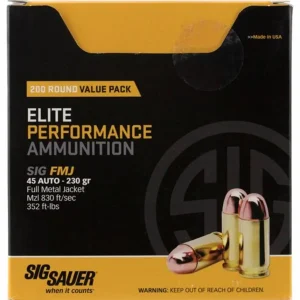 SIG SAUER V-CROWN 45ACP 230GR FMJ 200RD VP