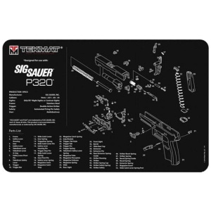 TEKMAT ARMORERS BENCH MAT - 11"X17" SIGARMS P320 BLACK